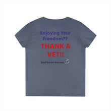 Load image into Gallery viewer, Steelworker Veterans T-shirt, Ladie's V-neck