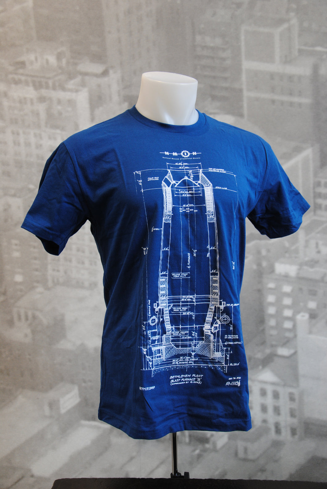 Blast Furnace Blueprint Crew Neck T-Shirt Adult